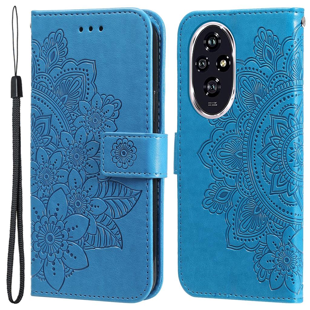 Für Honor 200 5G Hülle Blumenmuster PU Leder Brieftasche Ständer Handyhülle