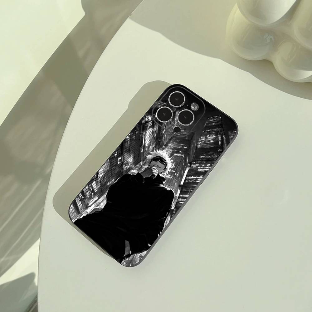 Popular-Anime--Jujutsu -Kaisen Phone Case For iPhone 17,16,15,14,13,12,11 Pro Max, Lightweight and Practical Soft Black Cover