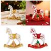 Small Christmas Rocking Horse Decoration Miniature Figurine Table Centerpiece Rocking Horse Sculpture for Living Room Decor