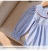 2026 Autumn Girls' Cartoon Princess Embroidery Dress with Doll Collar