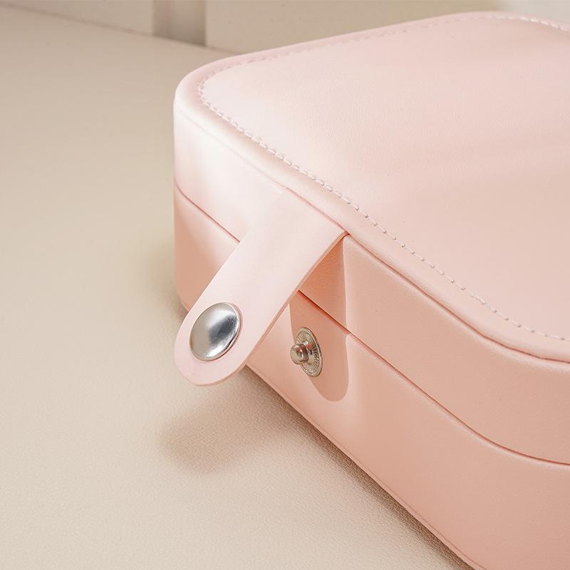 Simple Jewelry Box, Jewelry Box, Small Door Portable Storage Earrings, Earrings, Rings, Necklaces, Double-layer Storage Box.
