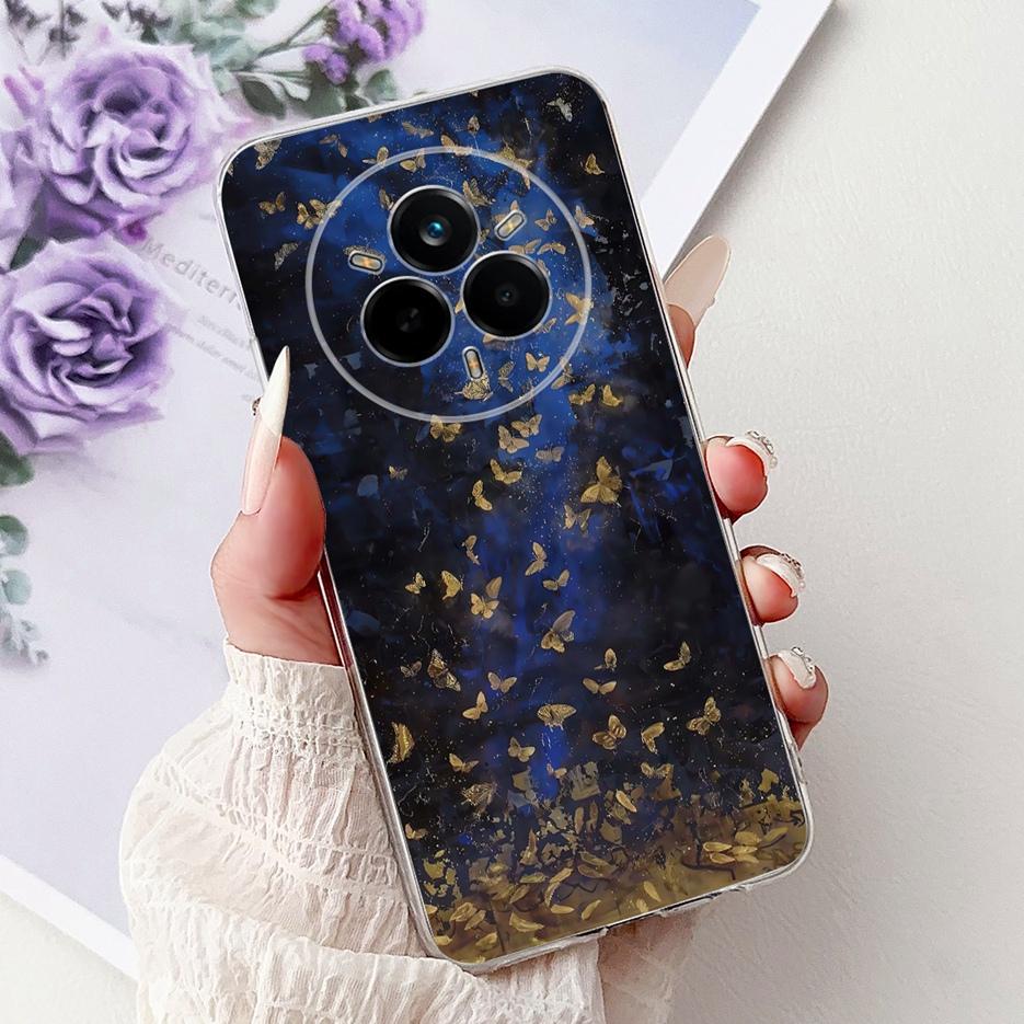 For Realme 14 Pro Plus Case RMX5051 Beautiful Flowers Painted Cover Soft Silicone Case For Realme 14 Pro Realme14 Pro+ 5G Fundas