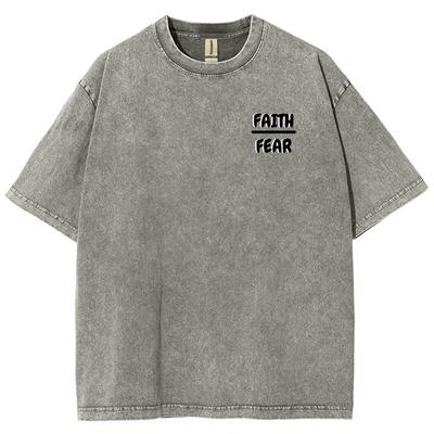 T-shirt minimaliste pour femme à imprimé de lettres pures, denim délavé oversize, haute qualité, manches courtes, surdimensionné, rétro, décontracté