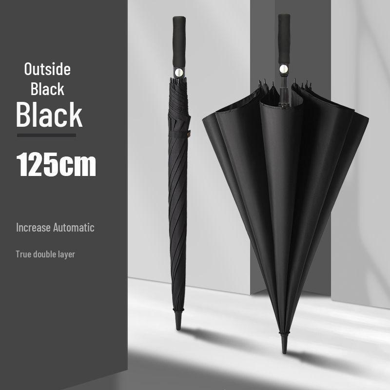 Herren Extra-Großer Doppelschichtiger Regenschirm mit Langem Verstärktem Griff für Zwei oder Drei Personen, Sturmfest und Langlebig.