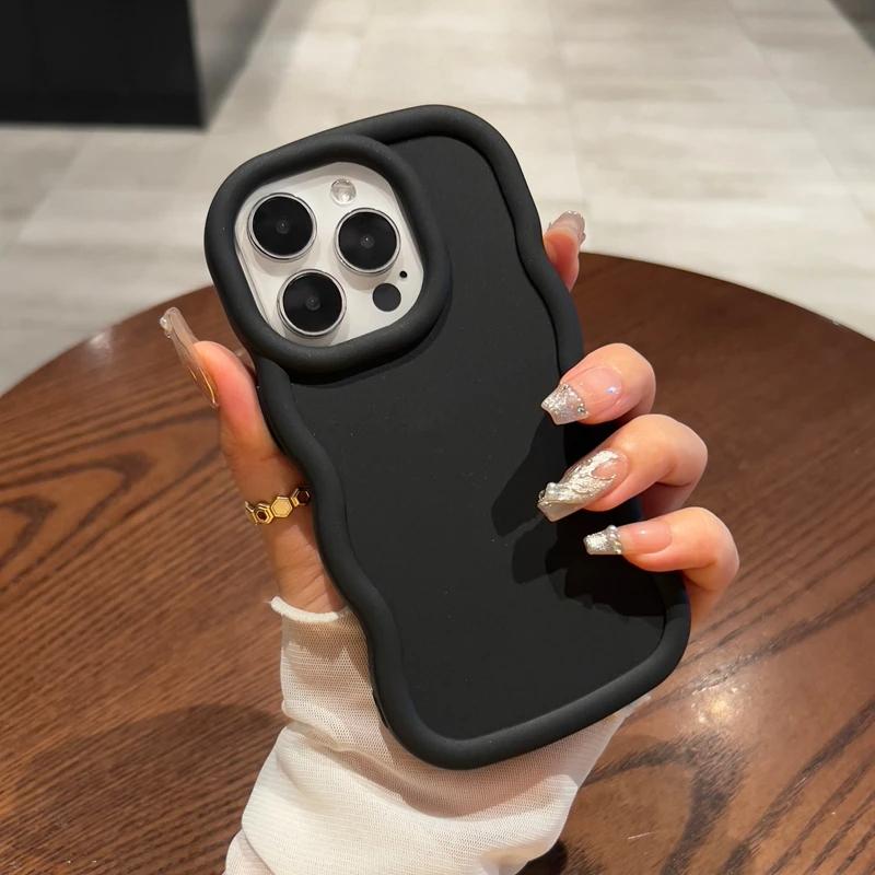 

Роскошный чехол для телефона с волнистым узором и конфетным цветом для iPhone 11 12 13 14 15 16 Pro Max X Xs XR Max 7 8 Мягкий силиконовый противоударный чехол 16 pro max