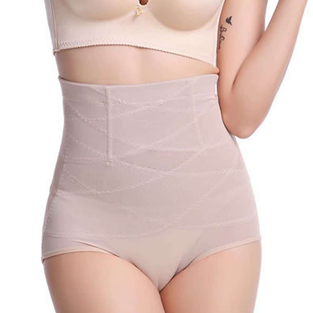 weight hides lower slimming size Girdle-style shorts, high-waisted, postpartum, loss, compression, shaping, abdomen, effect, beige, L.