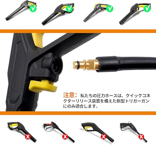 DCGLA Kärcher Hose for Pressure Washers, K Series K2, K3, K4, K5, K7, Quick-Drop Type, Fully Upgraded Model (Black, 10m)