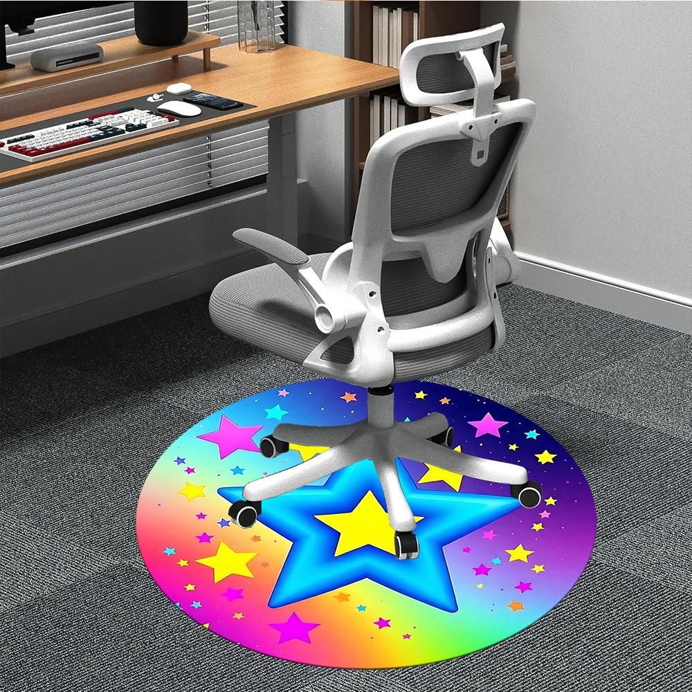 

1pc Star Rainbow Chair Carpet for Office, Non-slip, Soft and Durable Office Rug, Perfect for Office yy251227157 80cm by 80cm