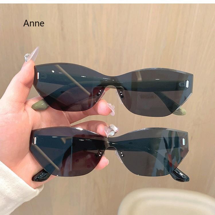 Cat Eye Shape Men's Sun Glasses Rimless Cut Edge UV Protection Sunglasses Men Outdoor Travelling Sun Glasses for Women Gafas