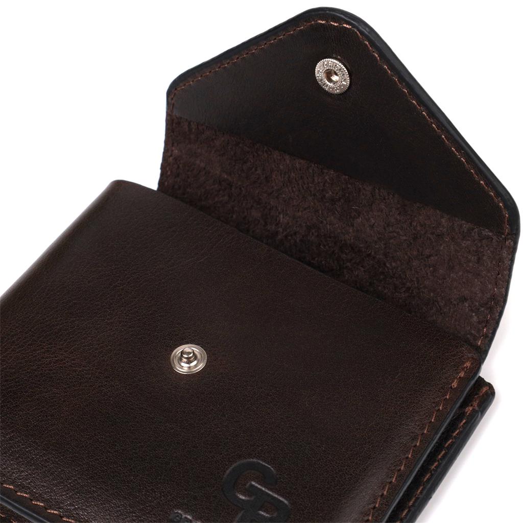 Men's Wallet with Coin Holder Made of Glossy Genuine Leather GRANDE PELLE Wallet 16807 Brown