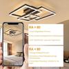 Plafonnier LED - NETTLIFE - 84W - Dimmable avec télécommande - Noir métal - 3000K blanc chaud