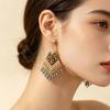 Elegant Rhinestone Tassel Earrings: Ethnic Retro Court Style with High-End Niche Appeal