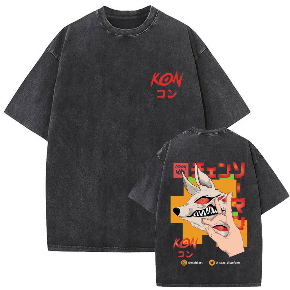 Japanese Anime Chainsaw Man Washed Vintage Print Tshirt Cartoon Reze Graphic T Shirt Men Women Manga Casual Oversized T Shirts