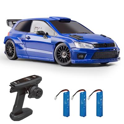 Afstandsbediening Auto, 1/28 2.4GHz 4WD Speelgoedauto met LED-verlichting, 3 Batterijen, Driftbanden, Elektrisch
