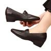Mom shoes women's 2025 spring and summer new pointed soft sole wedge small leather shoes versatile fashion temperament one-pedal single shoes
