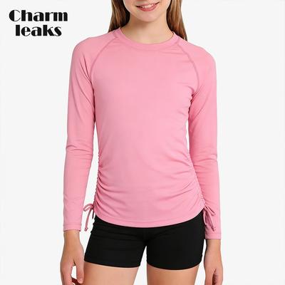 Rash Guard per Bambine a Manica Lunga Maglia da Nuoto Protezione Solare UPF 50+ Costume da Bagno per Ragazze Adolescenti Magliette Sportive 7-16A