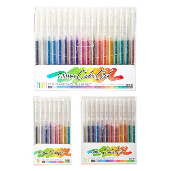 Glitter Gel Pens Set Vibrant Sparkling Ink Markers for Writing Doodling Press-Type Neon Highlighters for Journaling Scrapbooking & Art Projects