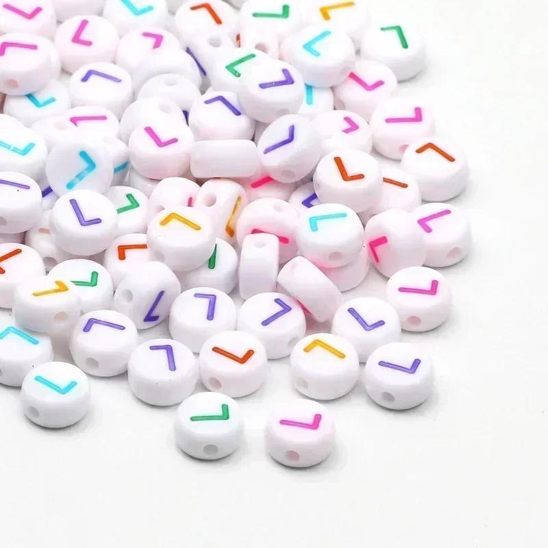 Acrylic A-Z 26 Letter Round Beads Colorful Alphabet Loose Spacer Beads For Jewelry Making Diy Bracelet Necklace Accessories