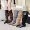 2025 Autumn and Winter New Pointed Head Thick Heel Short Heel Temperament French Fashion Sexy Beauty Splicing Boots Stacking Boots