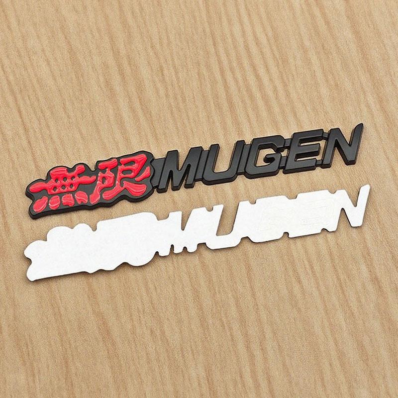 3D Metal Letters Mugen Emblem Car Front Grille Logo Rear Trunk Sticker Fender Side Badge for Auto Exterior Accessories