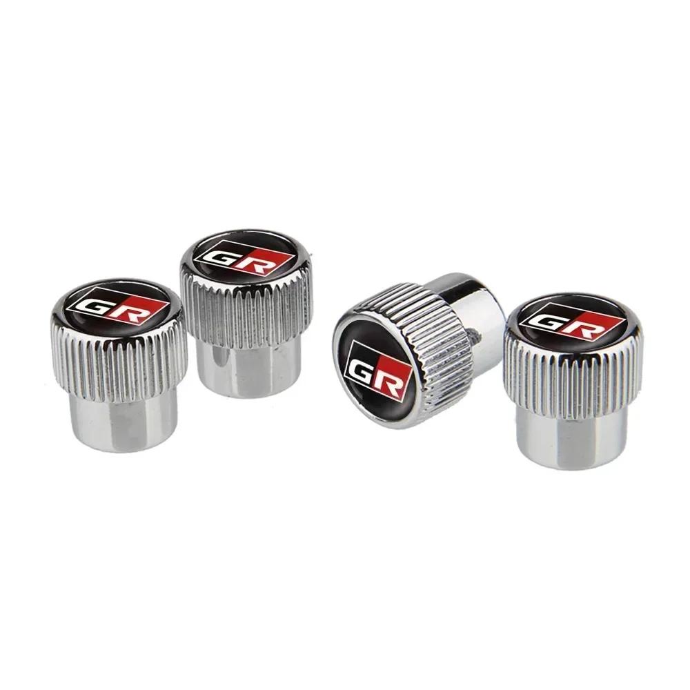 ANS1 4pcs Car Wheel Tire Valve Caps Dustproof for Toyota GR Sport Gazoo Camry Corolla Hilux Tacoma Aqua Avensis CHR Prius Yaris Rav4