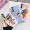 Owl Cartoon Patterned Soft Silicone Case For Samsung A55 A35 S24 Xiaomi Redmi Note 13 iPhone Huawei Honor Realme Camera Protective Shockproof Cover