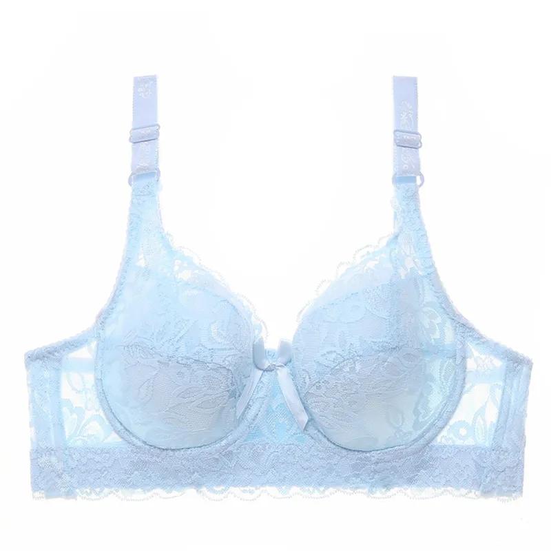 Large Size Ultra-thin Underwear Women's Bra Sexy Lace Beauty On The Back Full Cup Bra
