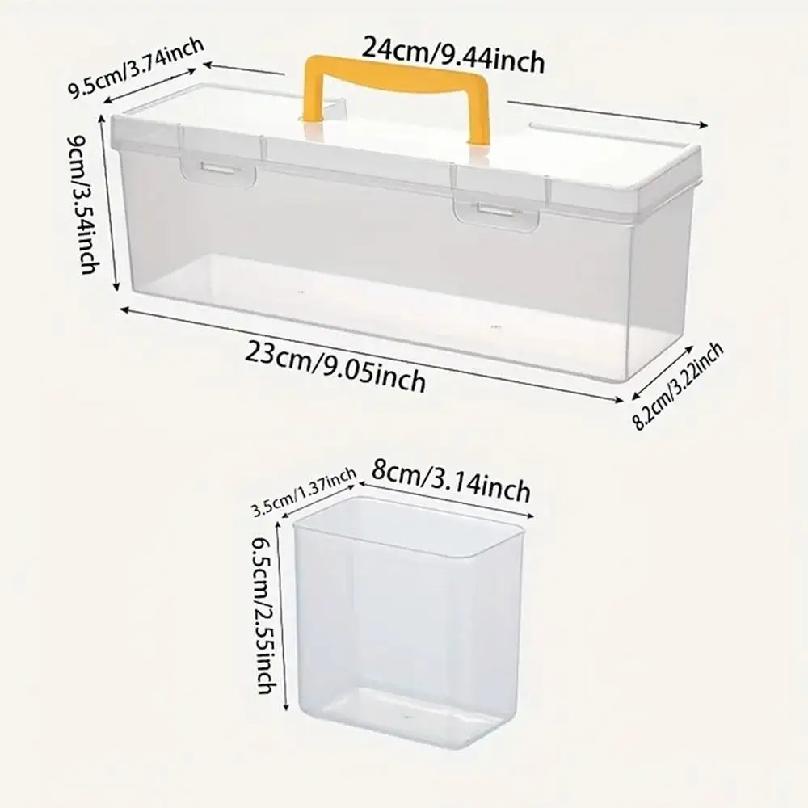 

Tool Parts Storage Box Set Multi-Compartment Tool Organizer Multi Functional Small Accessory Sorting Case Toolbox With Handle жёлтый