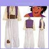 Encantador Traje de Cosplay de Príncipe Aladdin para Homem Adulto com Chapéu Elegante