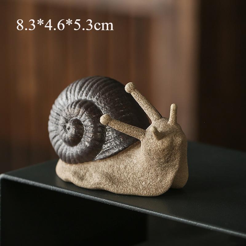 Ceramic Little Snail Tea Pets Ornament Mini Simulation Animal for Home Decor Table Flower Mimi Pet Zen Desk Handmade Decoration