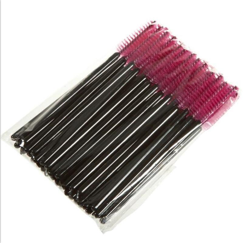 

50pcs/Set Artificial Fiber One-Off Disposable Eyelash Brush Makeup Brush Best MakeUp Brush Beauty Cosmetic Tools червоний