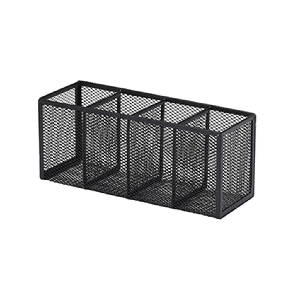 Durable Metal Mesh Desk Organizer Rectangle Pencil Holder Office Home Supplies