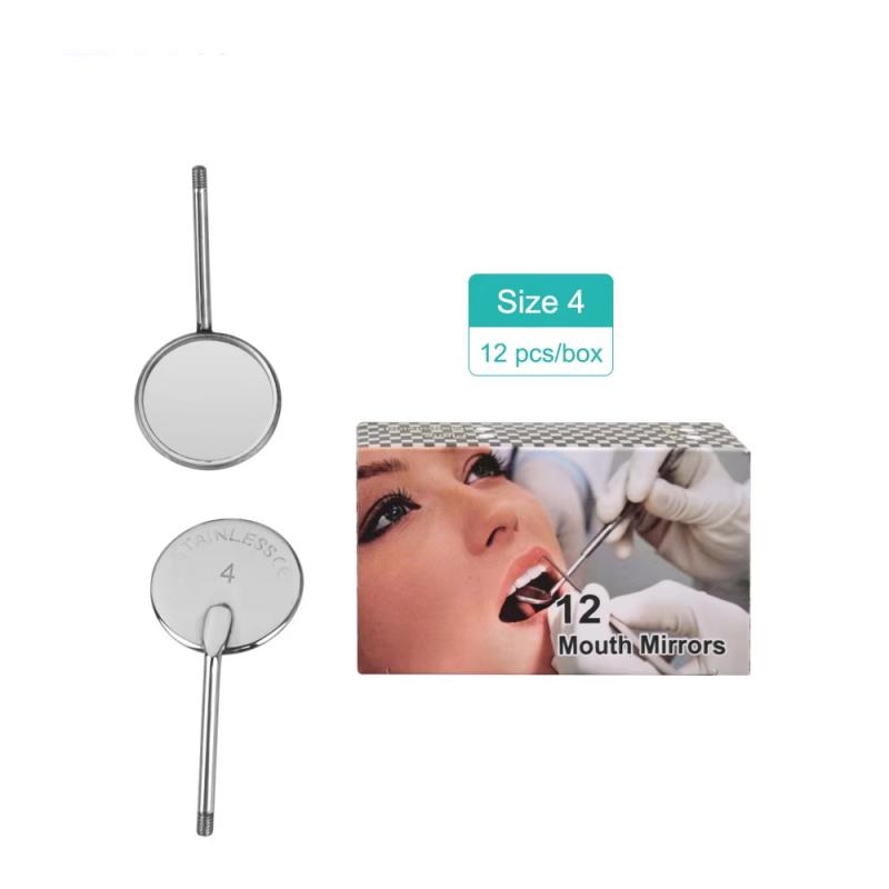 

12 шт./кор. стоматологическое зеркало для полости рта из нержавеющей стали 4/5 с защитой от запотевания передней поверхности, высококачественное стоматологическое оборудование