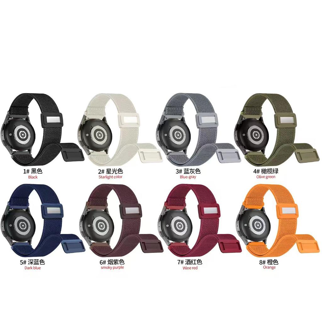 1-2PCS 20/22mm Magnetic strap for Samsung Galaxy Watch 7 6 5 4 40/44mm 6Classic 47mm Nylon Loop band for Huawei Watch GT5 Pro 4