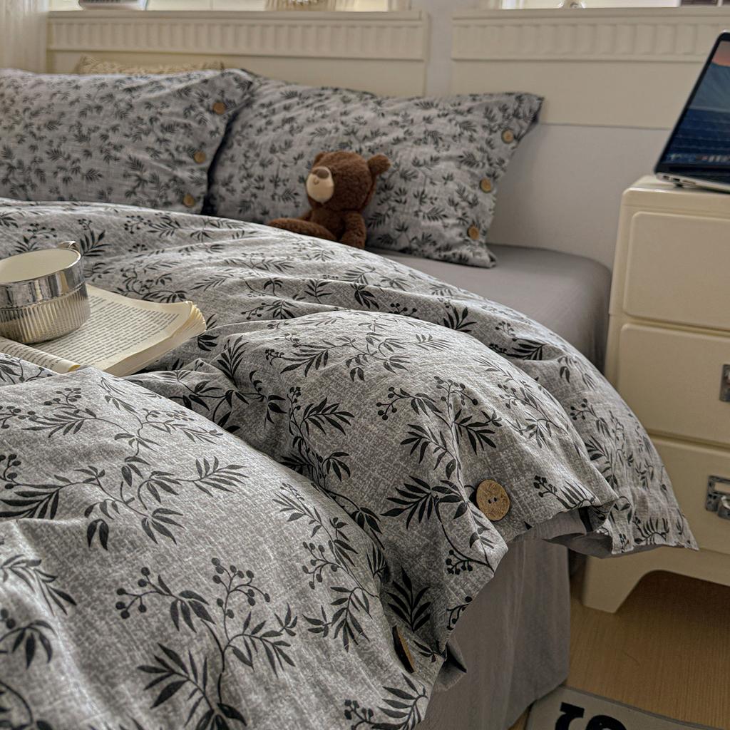 Green Floral Bedding Set Vintage Duvet Cover Set With Pillowcases Single Twin Double Sheet Bed Home Decor Bed Linen Set For Home