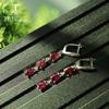 Long Earring with Brazil Rhodolite Garnet Pear 5*8mm 6 Pieces 5ct Natural Gemstone Fine Jewelry 925 Sterling Silver for Women