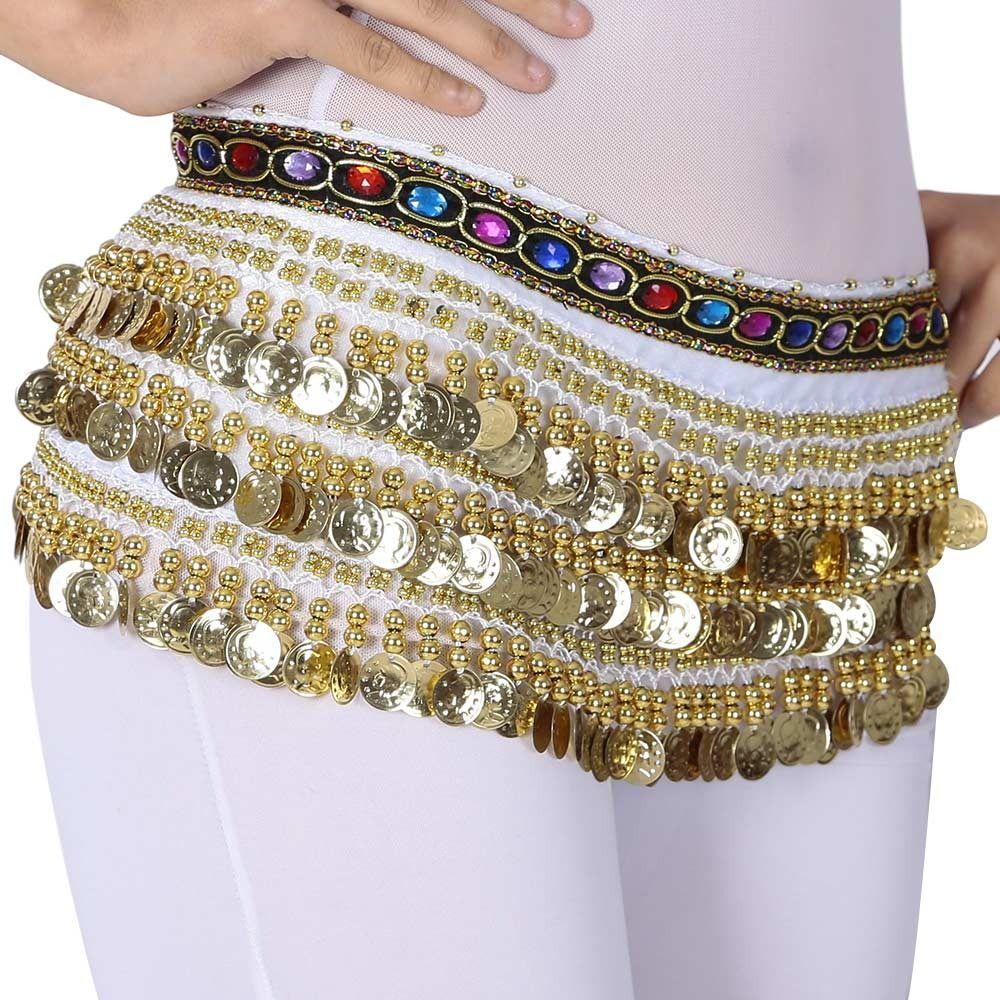 Rhinestone Hip Scarf Tassels Waist Chain Shiny Belly Dance Belt  Women