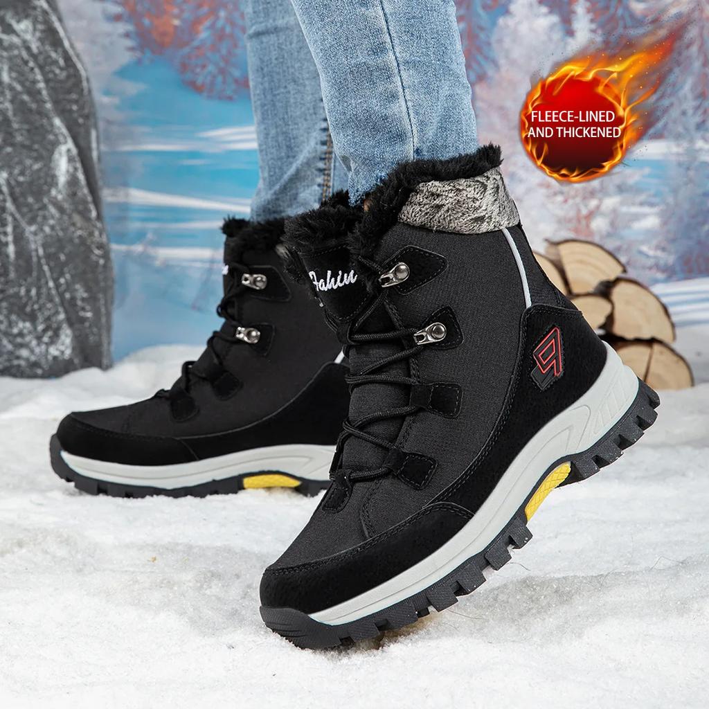 Thickened Winter Travel Snow Boots Men Women Outdoor Warm Short Boots Thick Bottom Fashion Cotton Shoes Zapatillas Para Hombre
