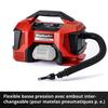 Einhell compresseur hybride pressito - solo pxc (18v, 90 w, longueur tuyau: 710mm) livré sans batterie ni chargeur