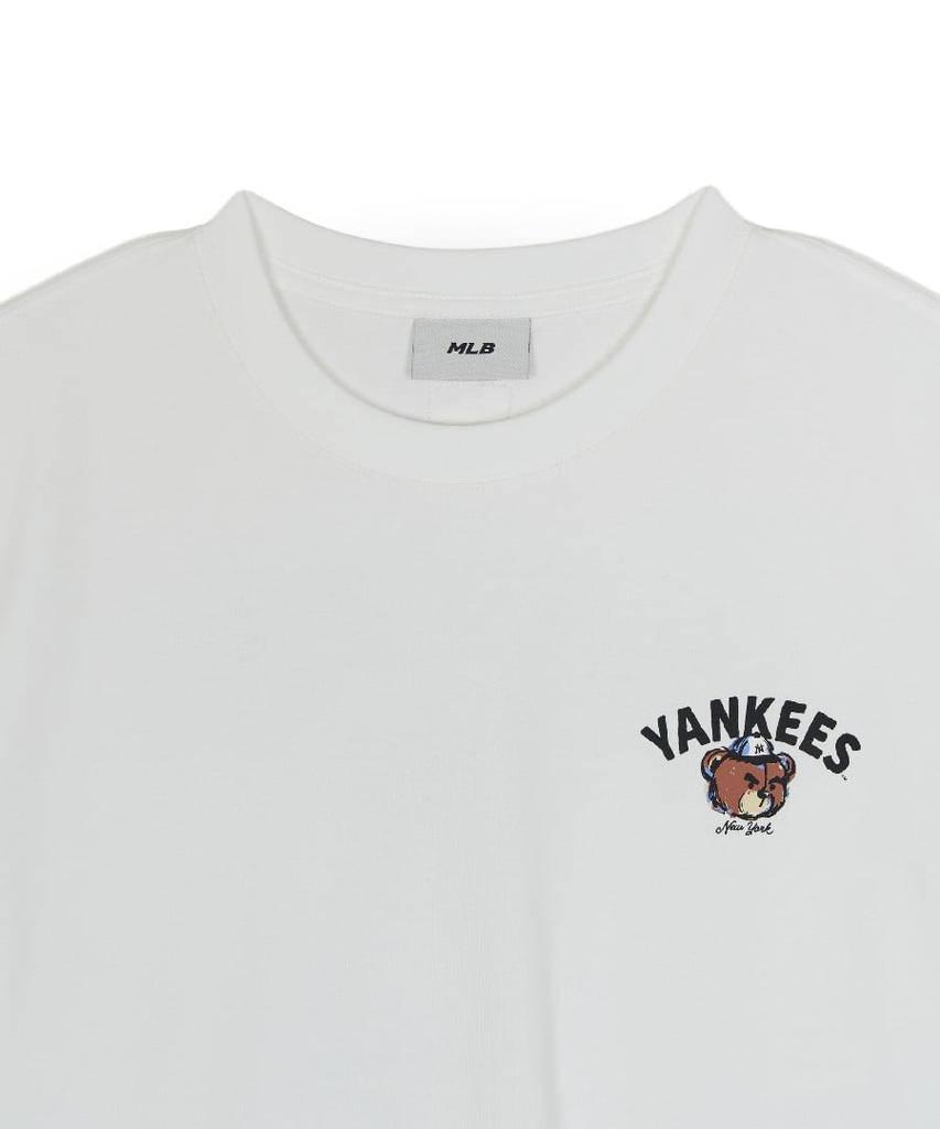 Emelbi Mega Bear Back Graphic Oversized Short Sleeve T-Shirt Ny (White)