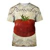 3D Printed Creative Tomato T Shirt For Women Vegetable Art Pattern Tees Summer Loose Round Neck Tops Short Sleeves Women T-Shirts