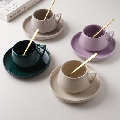 Simple Nordic Style Ceramic Water Cup Mug Coffee Cup Solid Color Milk Cup Afternoon Tea Coffee Cup Plate