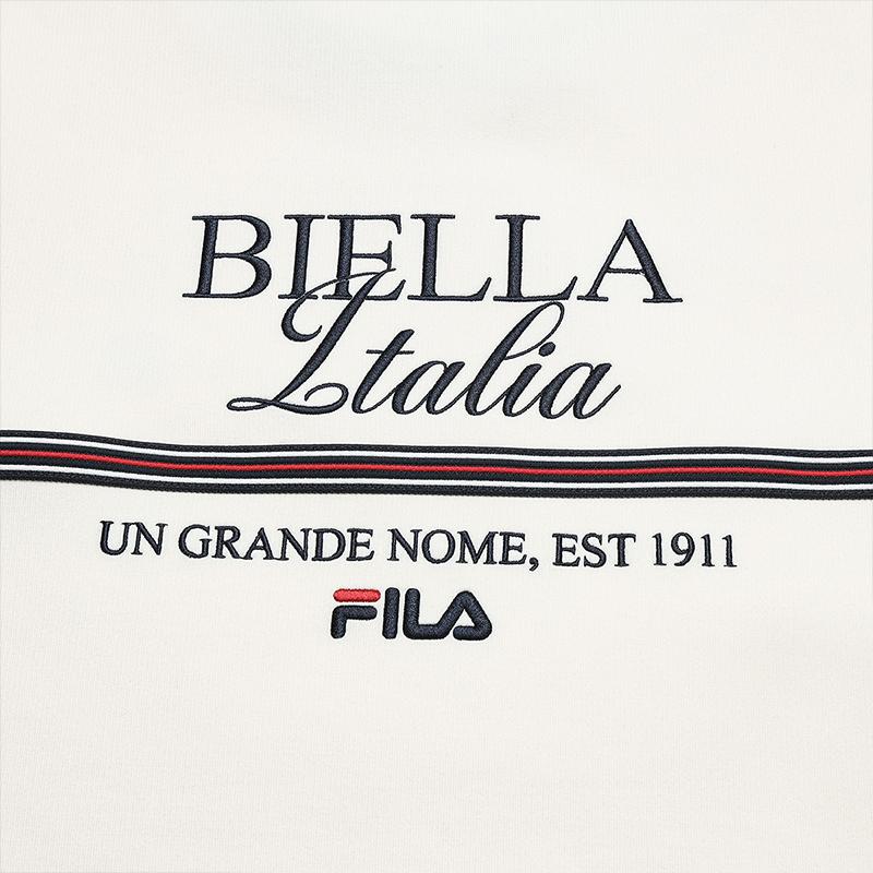 Fila Heritage Fashion Classic Comfortable French Knit Pullover Sweatshirt Women Sweatshirt Fog-Lotus-White F11W548202FIV