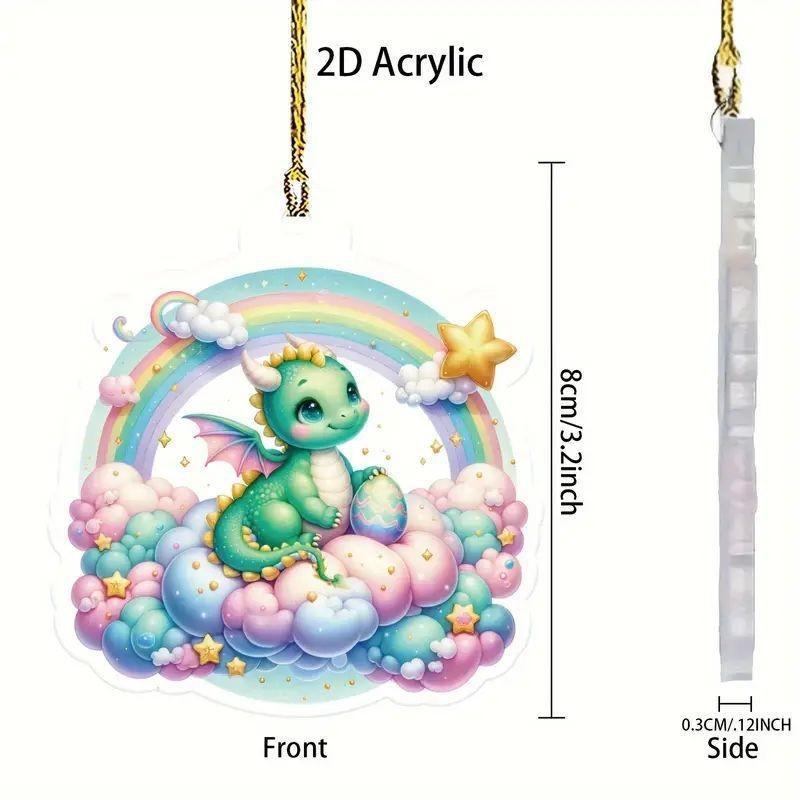 

Пасхальное Игривое Акриловое Яйцо Дракона Украшение для Автомобиля Красочный Мультяшный Орнамент для Транспортных Средств