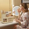 Make-up-Organizer mit Schubladen, große Kapazität, Arbeitsplatten-Aufbewahrung für Badezimmer, Schminktisch, Hautpflege, Kosmetik, Pinsel, Lippenstifte