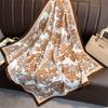90Cm New Design Floral Printing Twill Silk Scarf Elegant Soft Feeling Silk Women'S Scarf Luxury Square Women Shawl Headkerchief