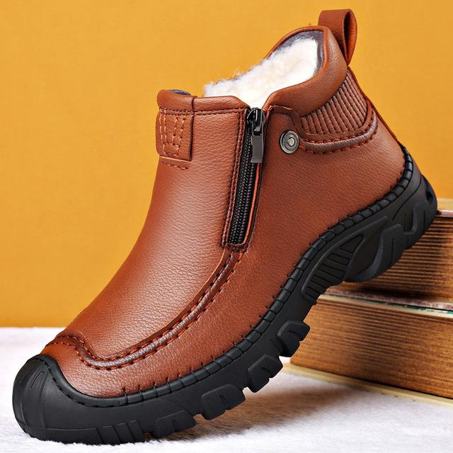 Winter Sheepskin Short Boots Wool Men's Snow Boots Warm Men's Casual Boots High Quality Waterproof
