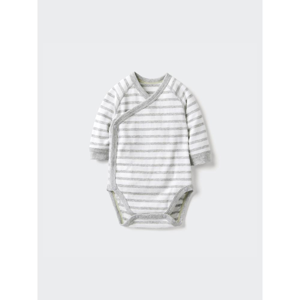 

Uniqlo Боди Bn с длинным рукавом 1p Border 60см 03 GRAY/BABY 60
