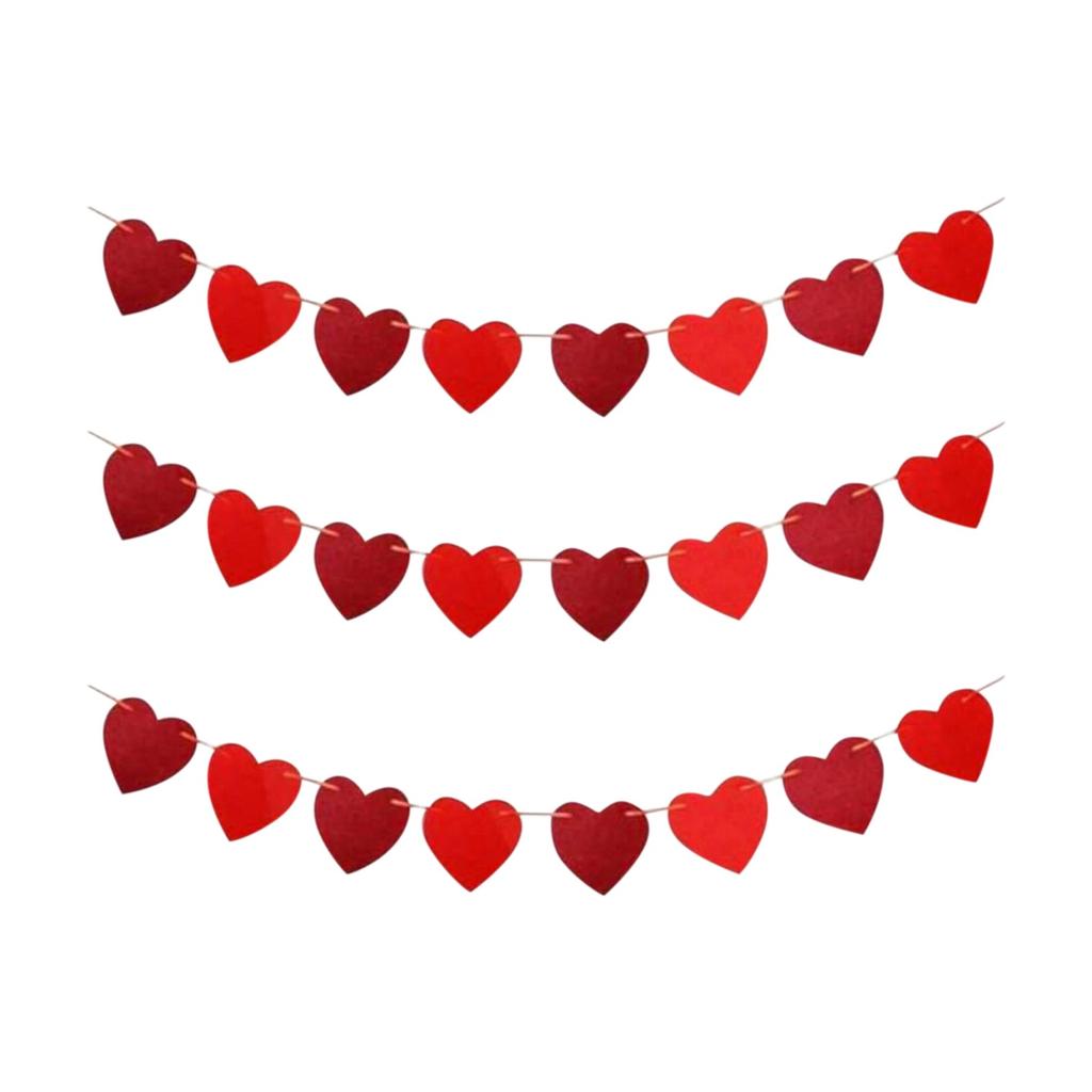 Valentine's Day Love Flower Pendant Banner Party Flag Peach Heart Decoration Party Anniversary Celebration Festive Supplies