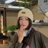 Winter new thick wool knitted hat warm versatile bag head hat flanged ear protection fashion wool hat women's cold hat